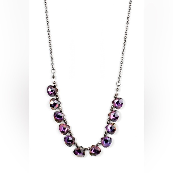 Oil spill & gunmetal necklace - Picture 2 of 2